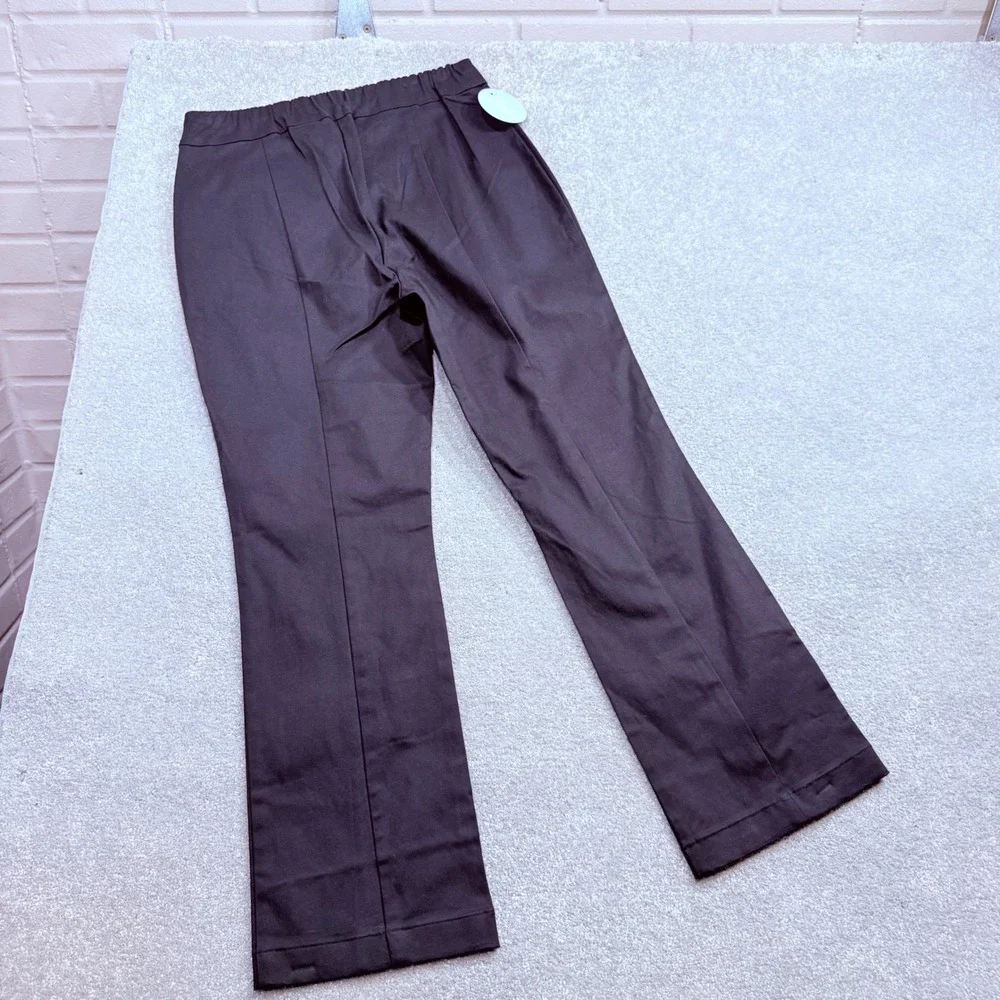 Hill House Home Claire Pant Trousers Cropped‎ Black NWT High Rise Flare Leg Med